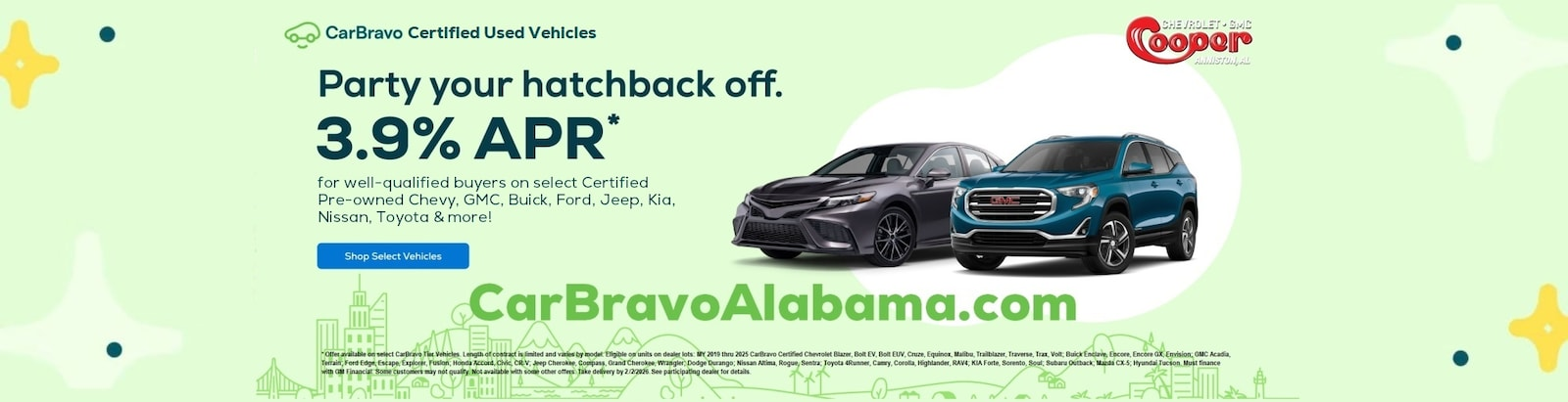 Party Your Hatchback off at Cooper Chevrolet GMC in Anniston AL