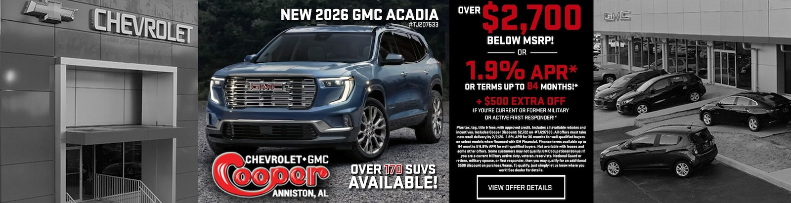 2026 GMC ACADIA at Cooper Chevrolet GMC in Anniston AL