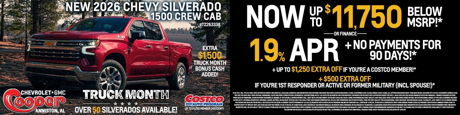 NEW 2026 CHEVY SILVERADO 1500 CREW CAB