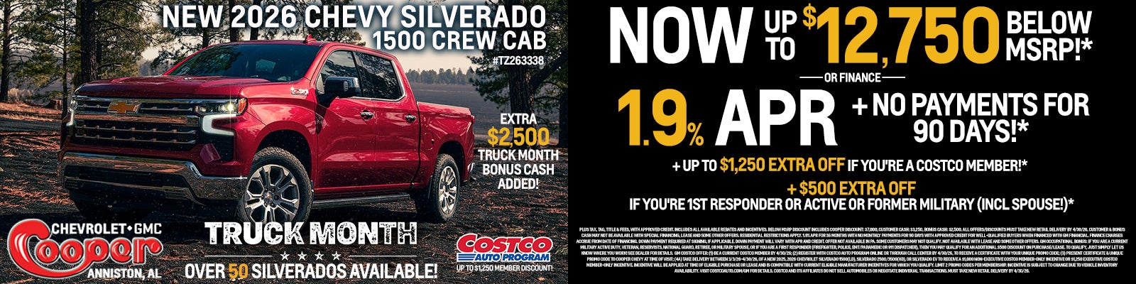 NEW 2026 CHEVY SILVERADO 1500 CREW CAB