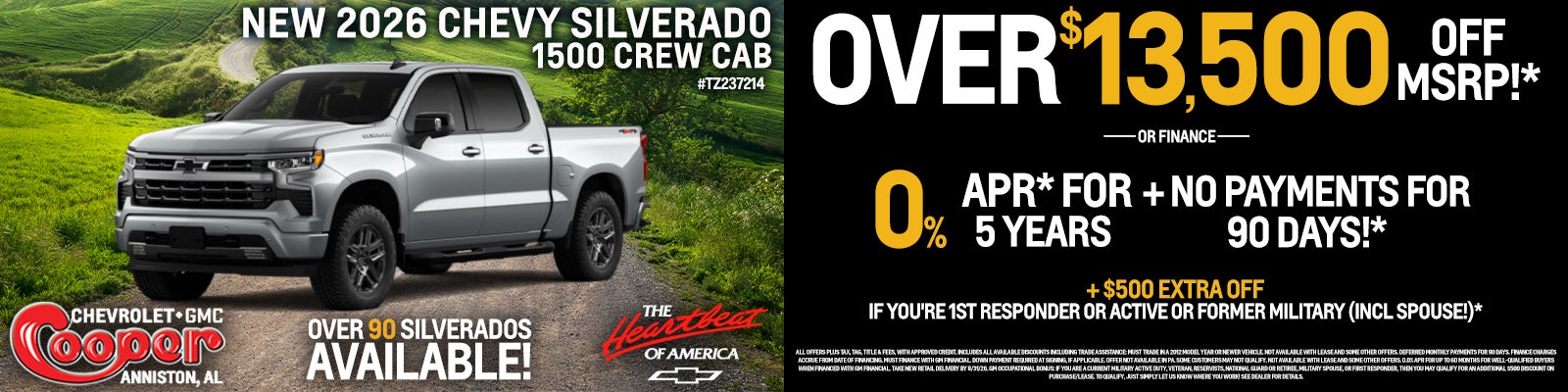 NEW 2026 CHEVY SILVERADO 1500 CREW CAB