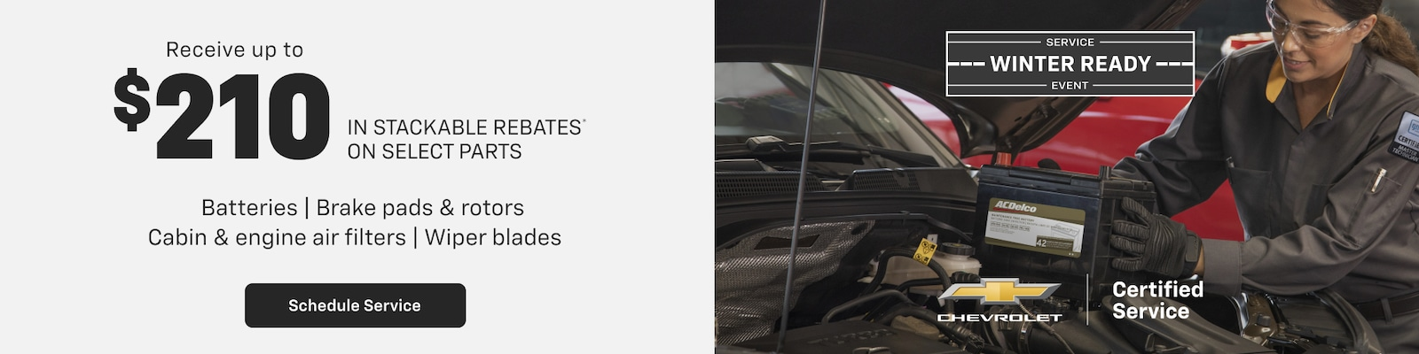 Recieve up to $210 in Stacakable Rebates on Select Parts 